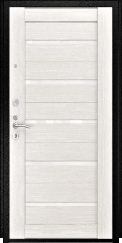 Входная дверь ДвериПРО Модель L-46 СБ-1 (лак. белое, 16мм, беленый дуб) DPRO196018 внутренняя сторона