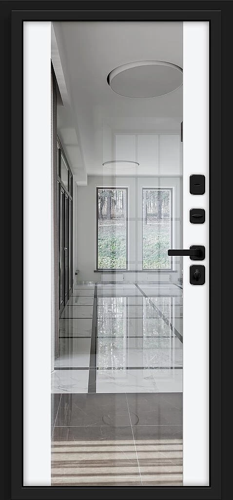 Входная дверь Вижн/SBlack Black Shell/White Silk BR6251 внутренняя сторона