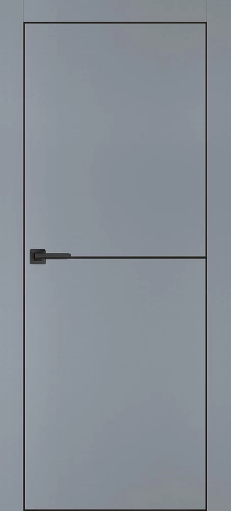 Фото Межкомнатная дверь PX-19 черная кромка с 4-х ст. Серый матовый