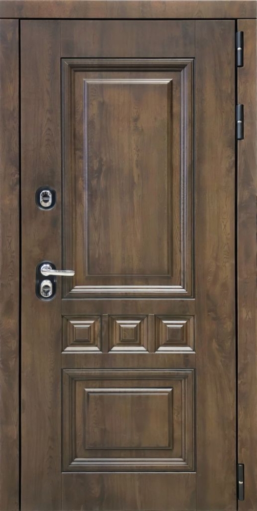 Входная дверь ДвериПРО Аура СБ-1 (ст. белое, 16мм, беленый дуб) DPRO195812 внешняя сторона