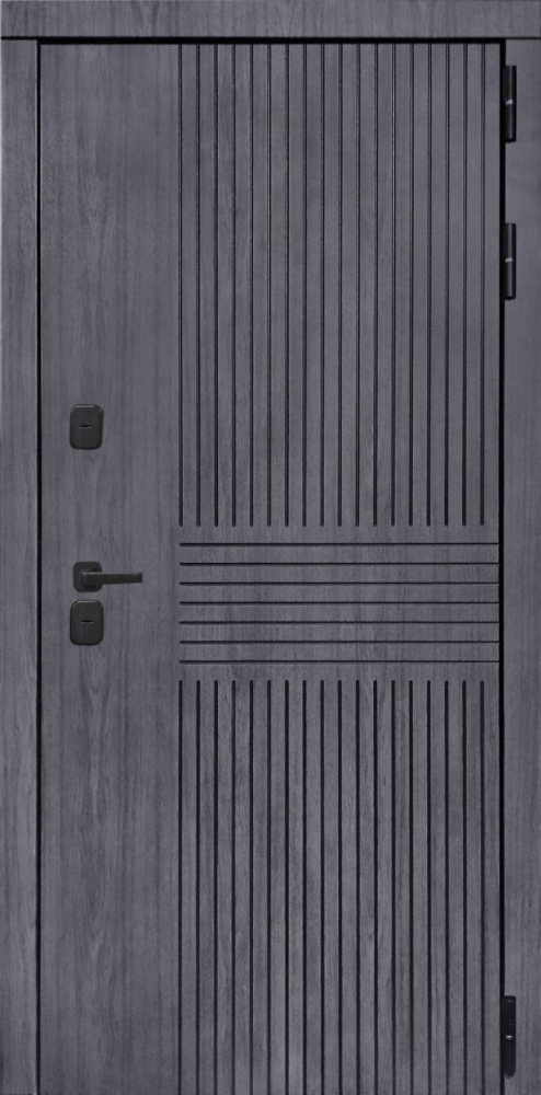 Входная дверь ДвериПРО Берген СБ-1 (лак. белое, 16мм, беленый дуб) DPRO197042 внешняя сторона