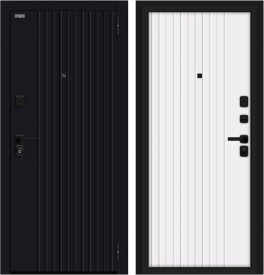 Дверь Браво Граффити-32/SBlack Black Shell/White Pro